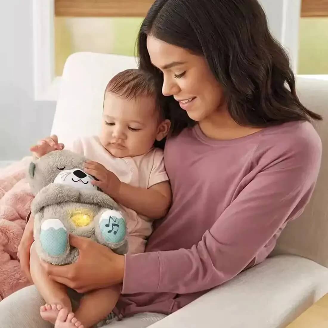 NUTRIA DE PELUCHE CALMANTE CON SONIDOS🧸